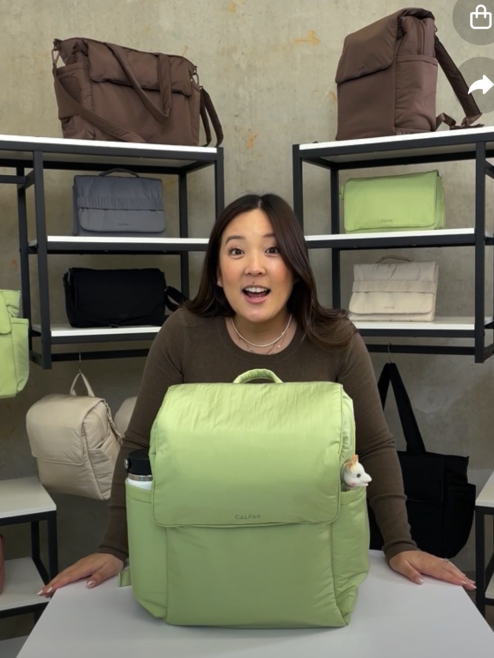 Calpak Backpack with Laptop Sleeve in Lime - Picture 5 of 16